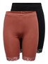 JDY 2x Damen Kurze Capri Leggings Hose JDYSALLY Spitze Shorts Set Stretch