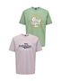2er-Set T-Shirt Rundhals Vintage Print Design Shirt ONSLENNY