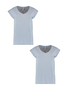 T-Shirt 2er-Set V-Ausschnitt Kurzarm Basic Sommer Shirt