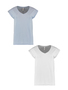 T-Shirt 2er-Set V-Ausschnitt Kurzarm Basic Sommer Shirt