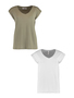 T-Shirt 2er-Set V-Ausschnitt Kurzarm Basic Sommer Shirt