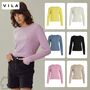 Gerippter Longsleeve Pullover Stretch Feinstrick Shirt Sweater VIABELLA 