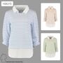Legerer Pullover mit Hemdkragen und Streifen Design Feinstrick Sweater