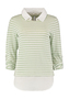 Legerer Pullover mit Hemdkragen und Streifen Design Feinstrick Sweater