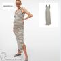Kleid Umstands Maxi �rmelloses Dress mit U-Ausschnitt
