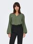 Shirt Bluse mit Ballon�rmeln Legeres V-Neck Crepe Top ONLTHYRA