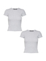 Shirt 2er-Set Enger Schnitt Rundhals Kurzarm T-Shirt