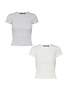 Shirt 2er-Set Enger Schnitt Rundhals Kurzarm T-Shirt