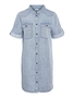 Kurzarm Midi Denim Blusenkleid