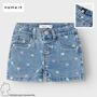 Shorts Denim Slim Fit Allover Print, Girls Shorts 