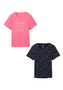Tom Tailor Shirt 2er-Set Rundhals Kurzarm T-Shirt mit Print