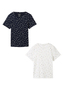 Tom Tailor Shirt 2er-Set Rundhals Kurzarm T-Shirt mit Print