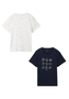 Tom Tailor Shirt 2er-Set Rundhals Kurzarm T-Shirt mit Print
