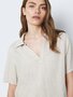 Top L�ssiges Polokragen Shirt Bequeme Kurzarm Bluse
