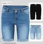 Shorts Denim Mid Waist Bermudas