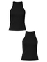 VERO MODA Shirt 2er-Set enges Tank Top Rundhals ohne �rmel
