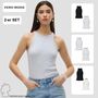 Shirt 2er-Set enges Tank Top Rundhals ohne �rmel