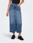 Jeans Rock mit Schlitz Stone Denim Wash mid Waist Skirt
