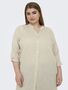 Leinen Blusenkleid Plus Size Basic Long Shirt Dress