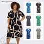 Kleid Plus Size V-Ausschnitt Kurzarm Midi Sommer Dress