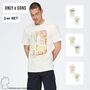 T-Shirt 2er-Set Rundhals Kurzarm