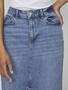 Jeansrock Midi hohe Taille Frontschlitz Regular Fit
