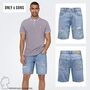 Shorts Denim Midi Bermuda Mid Waist Pants