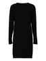 Langarm Strickkleid Long Shirt Feinstrick Rundhalsausschnitt
