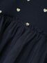 Kleid Regular Fit T�ll-Detail Langarm knielang