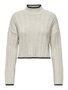 Strickpullover gerippt Langarm kurz tiefe Schultern