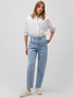 Jeans High-Rise Pleated Baggy Dunkle Waschung