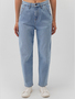 Jeans High-Rise Pleated Baggy Dunkle Waschung