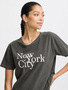 T-Shirt Relaxed Fit NYC Print Weich L�ssig