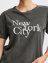 T-Shirt Relaxed Fit NYC Print Weich L�ssig