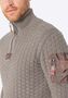 Strickpullover 3D-Schachbrettmuster �rmeltasche