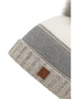 Warme Beanie Strickm�tze mit Bommel Fleece Innenfutter