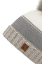 Warme Beanie Strickm�tze mit Bommel Fleece Innenfutter 
