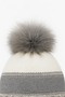 Warme Beanie Strickm�tze mit Bommel Fleece Innenfutter 