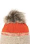 Warme Beanie Strickm�tze mit Bommel Fleece Innenfutter 