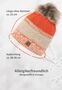 Warme Beanie Strickm�tze mit Bommel Fleece Innenfutter 