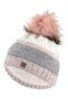 Warme Beanie Strickm�tze mit Bommel Fleece Innenfutter 