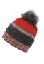Warme Beanie Strickm�tze mit Bommel Fleece Innenfutter 