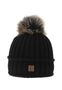 Strickm�tze mit Bommel Thermo-Fleece Beanie