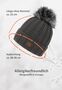 Gerippte Beanie Fleecefutter Kunstfellbommel Winter