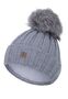 Warme Beanie Strickm�tze mit Fleece Innenfutter und Bommel