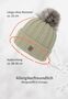 Warme Beanie Strickm�tze mit Fleece Innenfutter und Bommel
