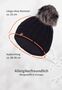 Warme Beanie Strickm�tze mit Fleece Innenfutter und Bommel