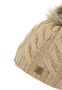Beanie Bommelm�tze mit Zopfmuster Gef�ttert