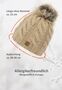 Beanie Bommelm�tze mit Zopfmuster Gef�ttert