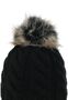 Beanie Bommelm�tze mit Zopfmuster Gef�ttert